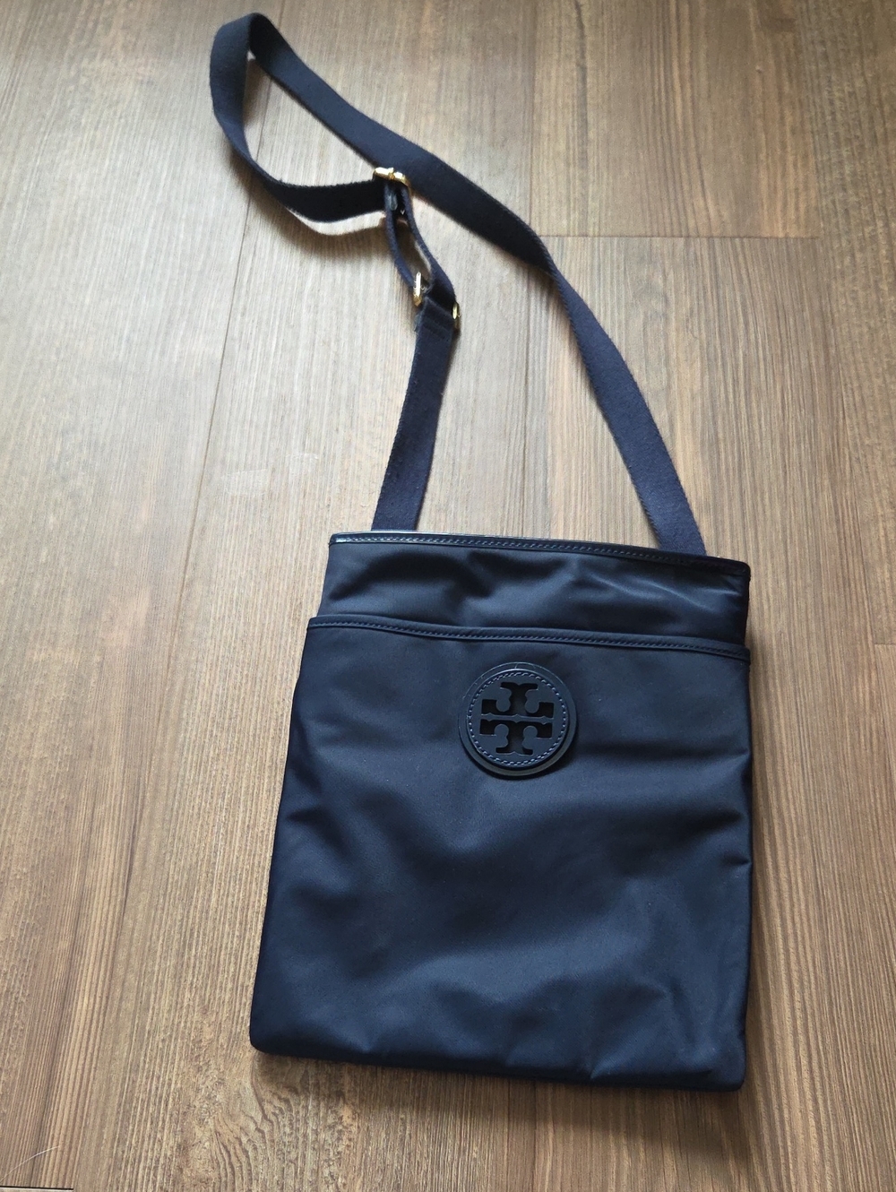 Tory Burch Navy Logo Crossbody Messenger